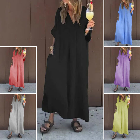 🔥Hot Sale 50% OFF👗Casual Flowy V-neck Dress For Women