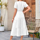 ⏰Summer Hot Sale 70% OFF🎉Women's Lightweight Short Sleeve V Neck Elastic Waist Dress