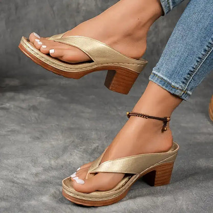 🔥Limited Sale 60% Off🔥Women’s Summer Chunky Heel Flip Flops