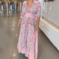 🔥Summer Hot Sales - 50% OFF🔥Women’s Elegant Floral Drawstring Long Dress