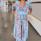 🔥Summer Hot Sales - 50% OFF🔥Women’s Elegant Floral Drawstring Long Dress