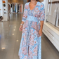 🔥Summer Hot Sales - 50% OFF🔥Women’s Elegant Floral Drawstring Long Dress