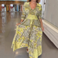 🔥Summer Hot Sales - 50% OFF🔥Women’s Elegant Floral Drawstring Long Dress
