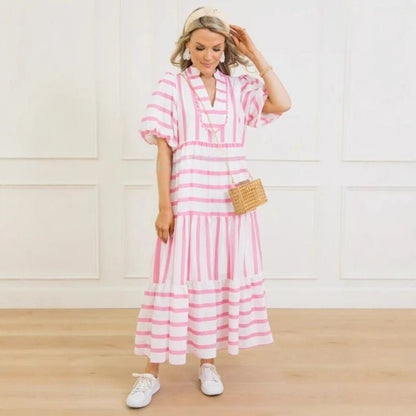 🌸SUMMER PROMOTION - 50%OFF🌸Women's Summer Striped Loose Casual Short Sleeve Dress