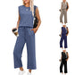 💕2025 Hot Sale  60% OFF🔥New Women's  Sleeveless Top & Wide-Leg Pants 2-Piece Set