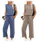 💕2025 Hot Sale  60% OFF🔥New Women's  Sleeveless Top & Wide-Leg Pants 2-Piece Set