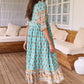 🌸Spring Specials 50% OFF👗Boho Floral V Neck High Waist A-Line Swing Dress