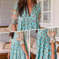 🌸Spring Specials 50% OFF👗Boho Floral V Neck High Waist A-Line Swing Dress