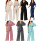 ⏰HOT SALE 49% OFF!!💖Women's Elegant V-Neck Wide Leg Waist Tie Jumpsuit