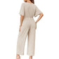 ⏰HOT SALE 49% OFF!!💖Women's Elegant V-Neck Wide Leg Waist Tie Jumpsuit