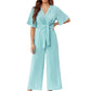 ⏰HOT SALE 49% OFF!!💖Women's Elegant V-Neck Wide Leg Waist Tie Jumpsuit