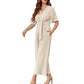 ⏰HOT SALE 49% OFF!!💖Women's Elegant V-Neck Wide Leg Waist Tie Jumpsuit