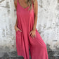 🍧Summer Hot Sale 70% OFF💞Women's Casual Loose Cotton-Linen Blend Jumpsuit with Pockets and Adjustable Straps