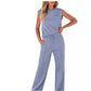💖 Limited Sale 50% OFF💖 Women's Casual Sleeveless Top and Drawstring Pants 2-Piece Set