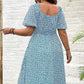 💗Summer Specials-49% OFF💗Plus-size Short Sleeve Split Floral Print Dress