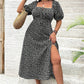 💗Summer Specials-49% OFF💗Plus-size Short Sleeve Split Floral Print Dress