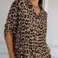 🎉Stylish Lapel Adjustable Sleeve Leopard Print Shirt