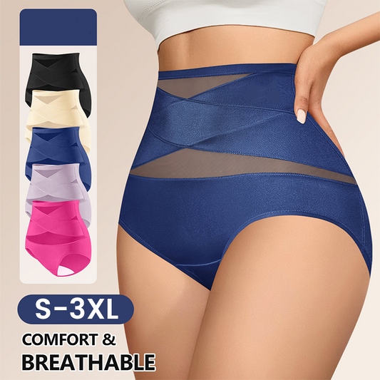 💕Limited Sale 50% OFF💕Plus-Size High-Waist Cross Tummy Control Panties