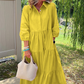 💓Limited Sale 50% Off💓 Women’s Casual Loose Fit Lapel Ankle Length Dress🌿