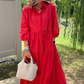 💓Limited Sale 50% Off💓 Women’s Casual Loose Fit Lapel Ankle Length Dress🌿