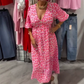🌸Summer Limited Sale 50% OFF🎨 Women's V-Neck Printed Dress – Brushstrokes of Summer🌺