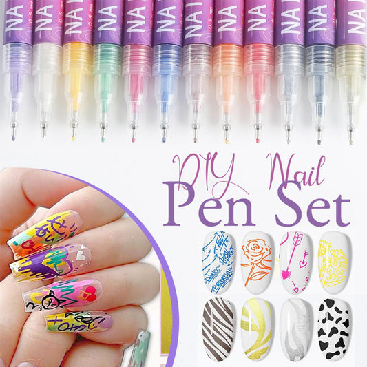 New Arrival🎨12 Colors Nail Art Pens Set