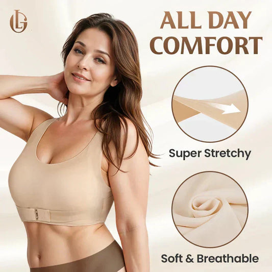 🤩HOT SALE - 50% OFF💝Front Closure Cross-Back Wireless Posture Bra