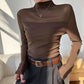 💃Last Day Sale 70% OFF🔥Women's Sparkle Mesh Sheer Long Sleeve Ruched Top