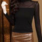 💃Last Day Sale 70% OFF🔥Women's Sparkle Mesh Sheer Long Sleeve Ruched Top