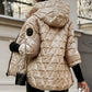 ❄️Winter Hot Sale 50%OFF:🧥 Women's Hooded Patchwork Cotton Jacket for Autumn & Winter