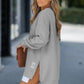 💥Winter Hot Sale 50% Off💥Long Sleeve Pullover Zipper Slit Casual Sweatshirt Dress