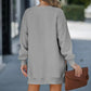 💥Winter Hot Sale 50% Off💥Long Sleeve Pullover Zipper Slit Casual Sweatshirt Dress