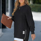 💥Winter Hot Sale 50% Off💥Long Sleeve Pullover Zipper Slit Casual Sweatshirt Dress