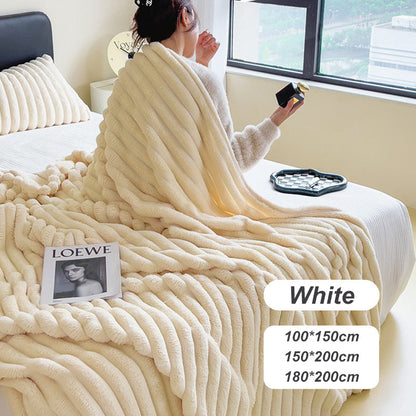 ⏰LAST DAY SPECIAL PRICE: ￡13.99!!🔥Super Soft Fur Ribbed Fleece Throw Blanket⛄
