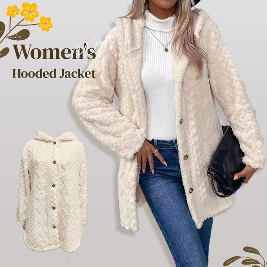 🔥Winter Hot Sale 50% OFF🧥Women's Warm Diamond Pattern Hooded Jacket✨