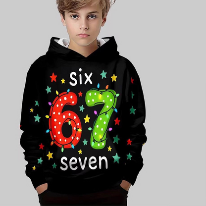 🎅🏼Christmas Sale 60% OFF🎄Kids' "67" Graphic Christmas Pullover Hoodies