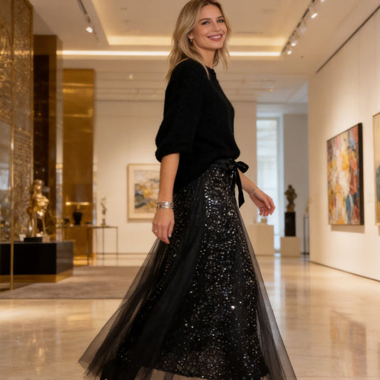 💗New Year Sale 70% OFF😍Women's Sparkle Top & Tulle Skirt Set