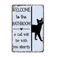 🚽🖼️Vintage Highland Cow Aluminum Sign: Funny "Are You Pooping?" Black and White Bathroom Wall Decor😂