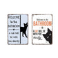 🚽🖼️Vintage Highland Cow Aluminum Sign: Funny "Are You Pooping?" Black and White Bathroom Wall Decor😂