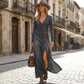 💃2026 Hot Sale 50% OFF💝Women's Long Sleeve V-Neck Maxi Dress