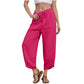 🌸New Arrival 50%OFF💖Women's Linen Loose Casual Capri Pants Elastic Waistband with Pockets