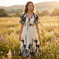 👗 60% OFF NOW! 🌿 Soft Botanical Print V-Neck Midi Dress – Elegant, Lightweight & Versatile for Any Occasion 🌸