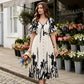 👗 60% OFF NOW! 🌿 Soft Botanical Print V-Neck Midi Dress – Elegant, Lightweight & Versatile for Any Occasion 🌸