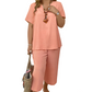 💐LAST DAY SALE 70%OFF!!💕Women's Casual Short Sleeve Top & Wide Leg Pants Set