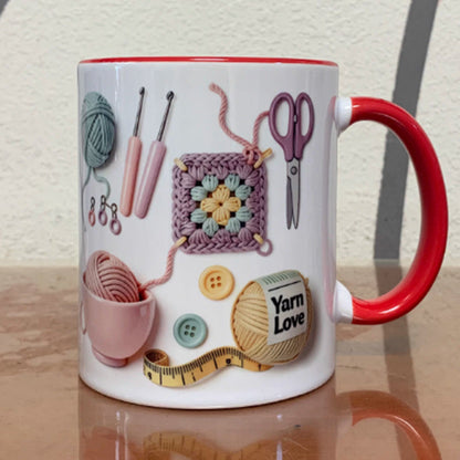 🔥LAST DAY SALE 50% OFF!!🏆Flash Sale⚡ 50K+ SOLD! Almost Gone💥Yarn Love Mug, Gift For Crafters And Creative Souls