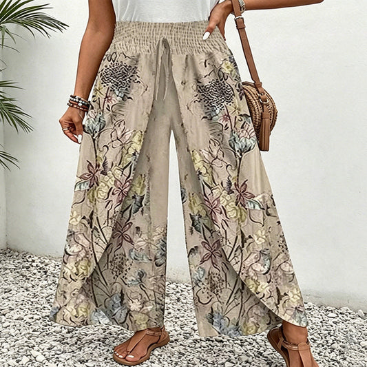🌷Summer Cool Deal: ONLY ￡13.99!!✨️🎉Women's Printed Wide-Leg Drawstring Trousers