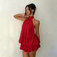 🔥LAST DAY SALE 70% OFF🔥 Women’s Halter Neck Mini Dress – Slim-Fit, Sleeveless & Tie-Back ✨ | Elegant Summer Dress