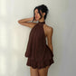 🔥LAST DAY SALE 70% OFF🔥 Women’s Halter Neck Mini Dress – Slim-Fit, Sleeveless & Tie-Back ✨ | Elegant Summer Dress