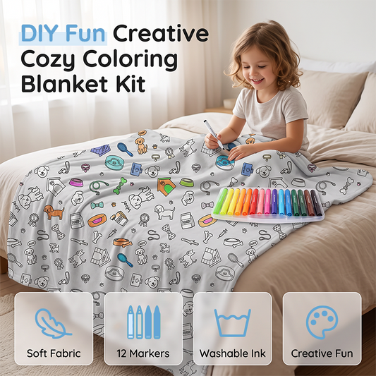 🔥LAST DAY SALE 50% OFF!!🎨✨Creative Cozy Coloring Blanket Kit – DIY Art & Relaxation Activity