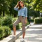👖50% OFF NOW ! ✨Women's High-Waist Cargo Capri Pants with Pockets